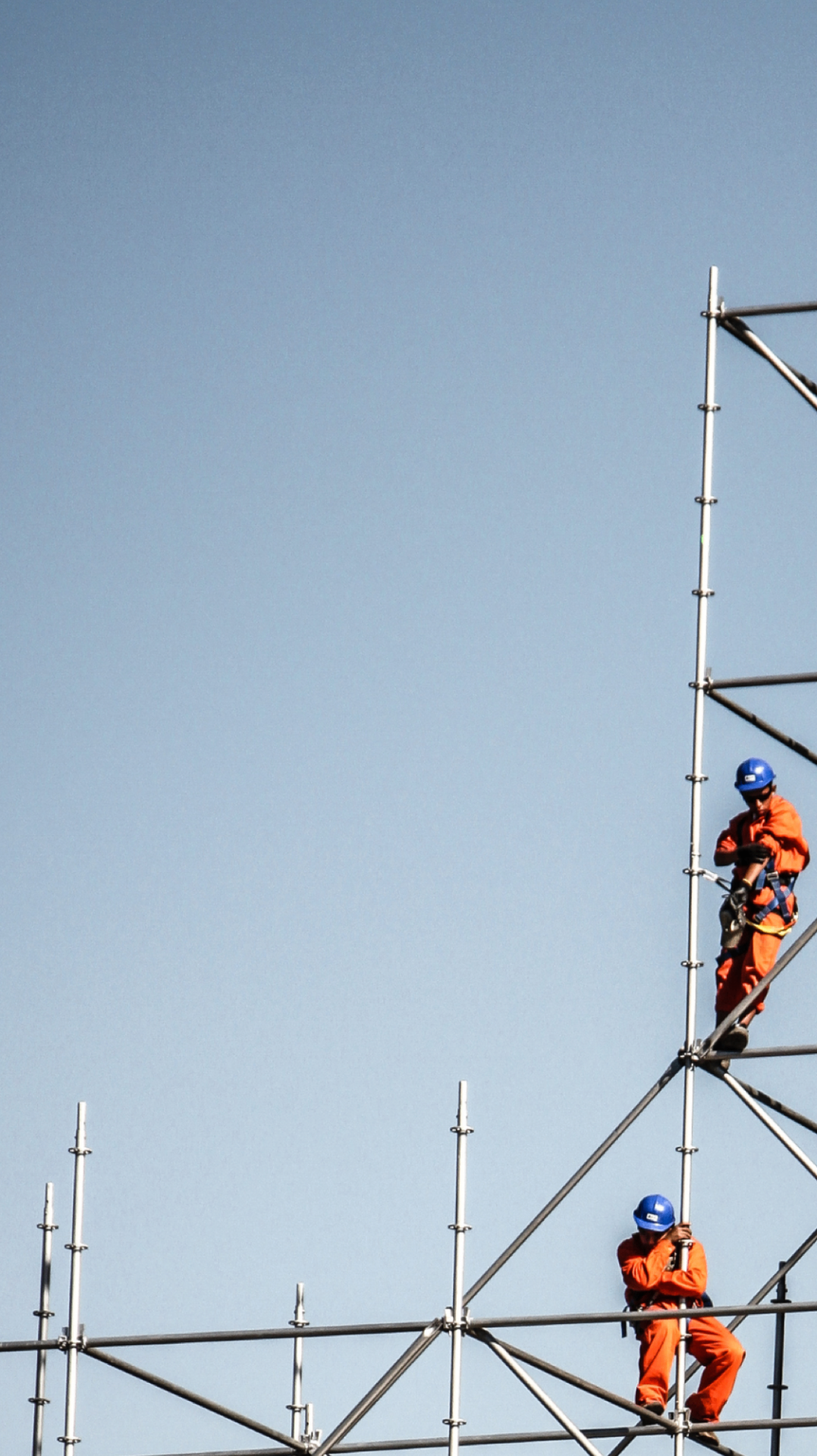 Workers on scaffolding
